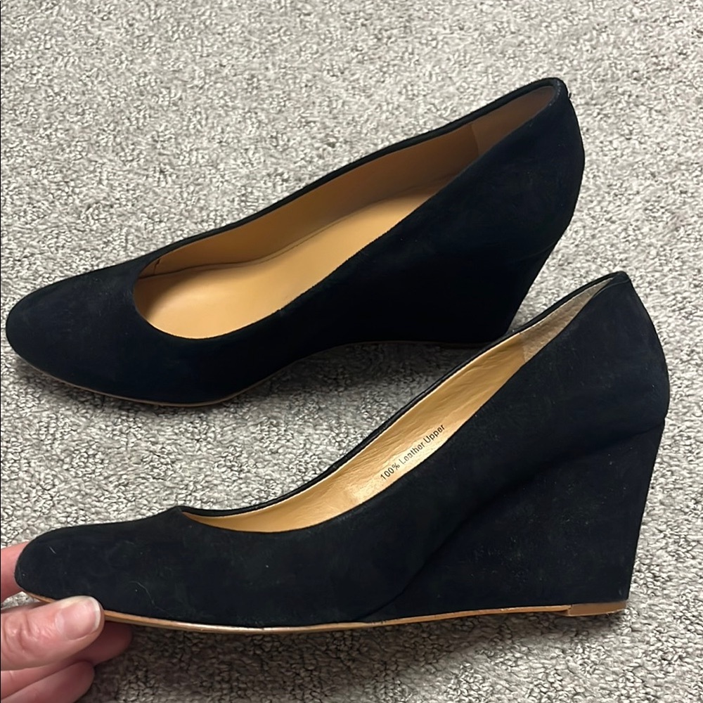 J. Crew Black Suede Wedges
